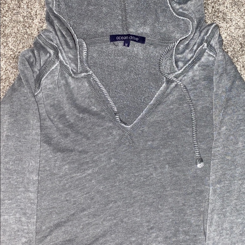 ocean drive grey soft cotton pullover